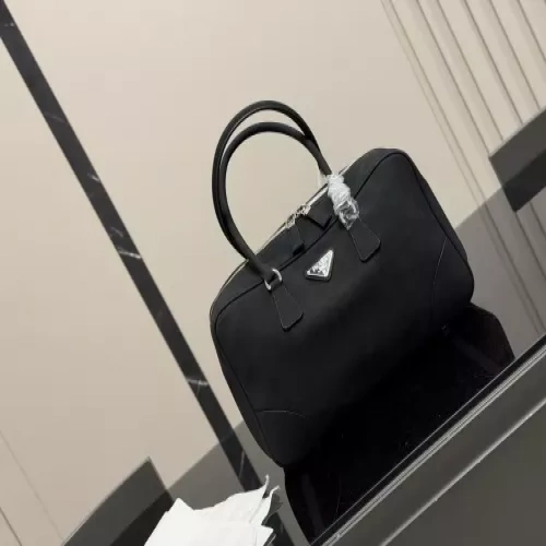 프라다 블랙 나일론 보스턴형 보스턴백