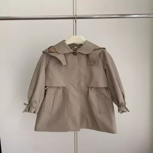 버버리 탈부착 후드 아동용 하프 코트