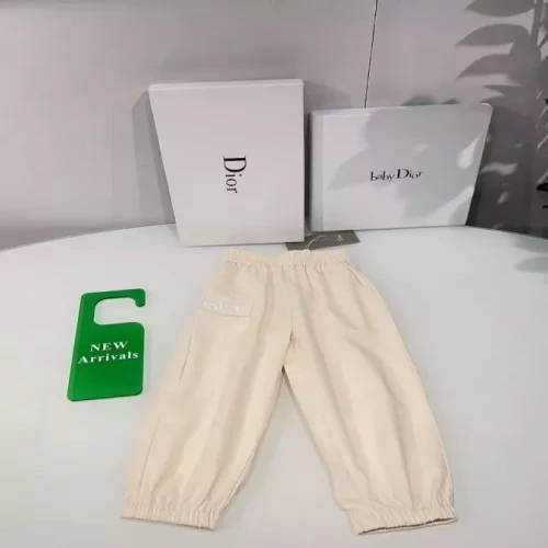디올 자수 패치 코튼 혼방 아동용 트레이닝 팬츠