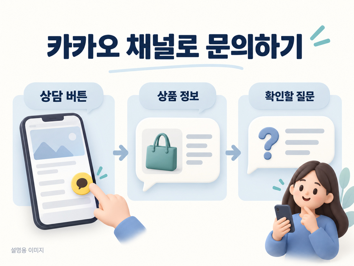 사이트 하단의 상담 진입점을 추상적으로 표시한 휴대폰과 사진 첨부 말풍선 설명 이미지