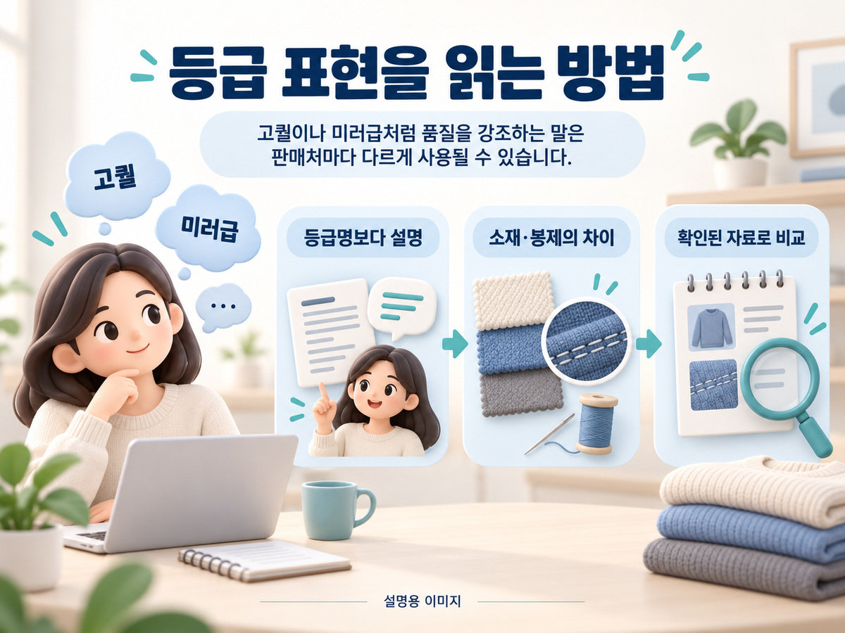 등급 표현을 읽는 방법의 핵심 내용을 구분해 보여주는 설명용 이미지