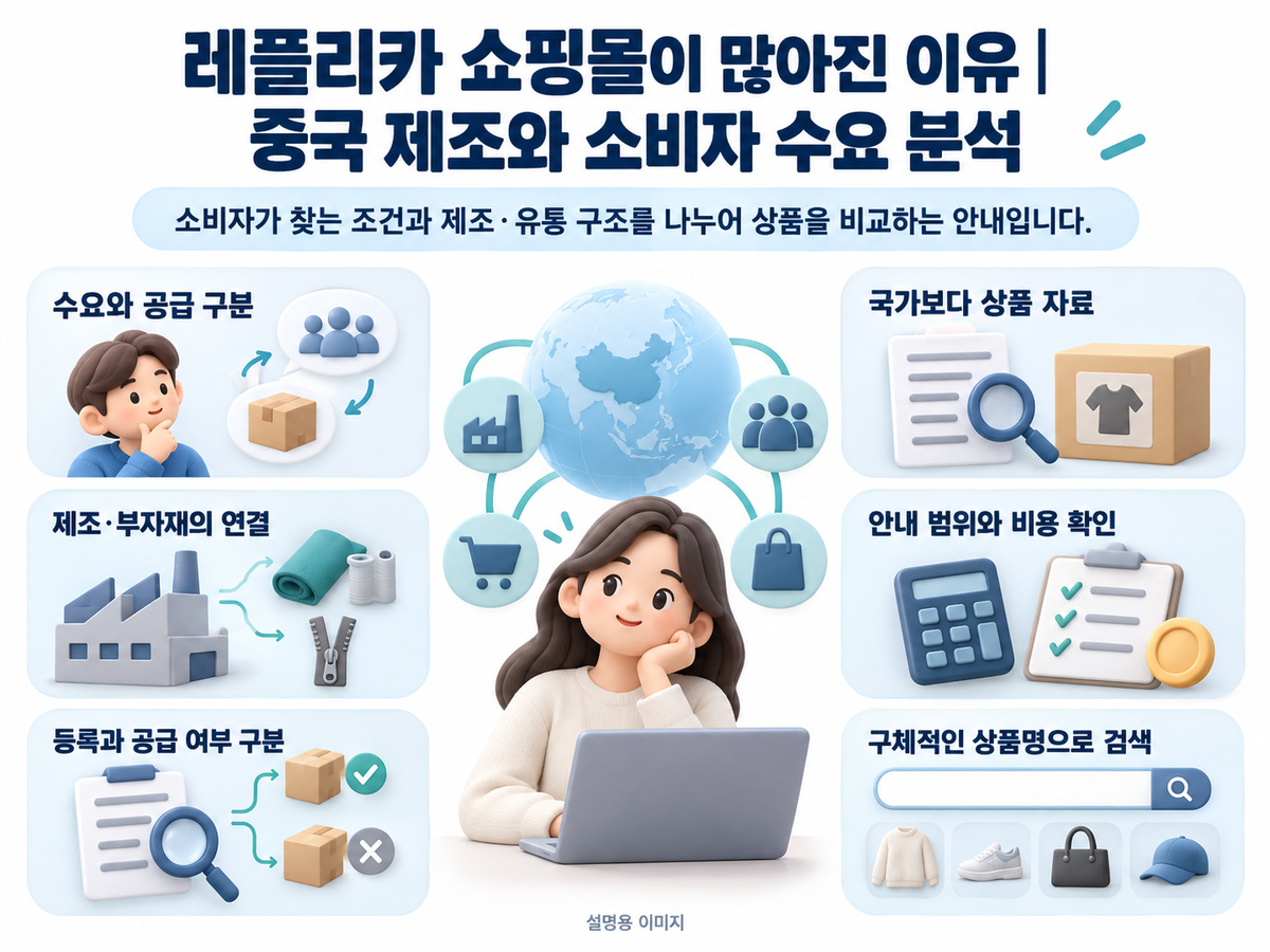 소비자가 찾는 조건과 제조·유통 구조를 나누어 상품을 비교하는 안내입니다. 내용을 정리한 설명용 인포그래픽