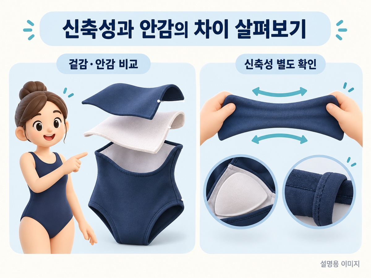 신축성과 안감의 차이 살펴보기 설명용 이미지