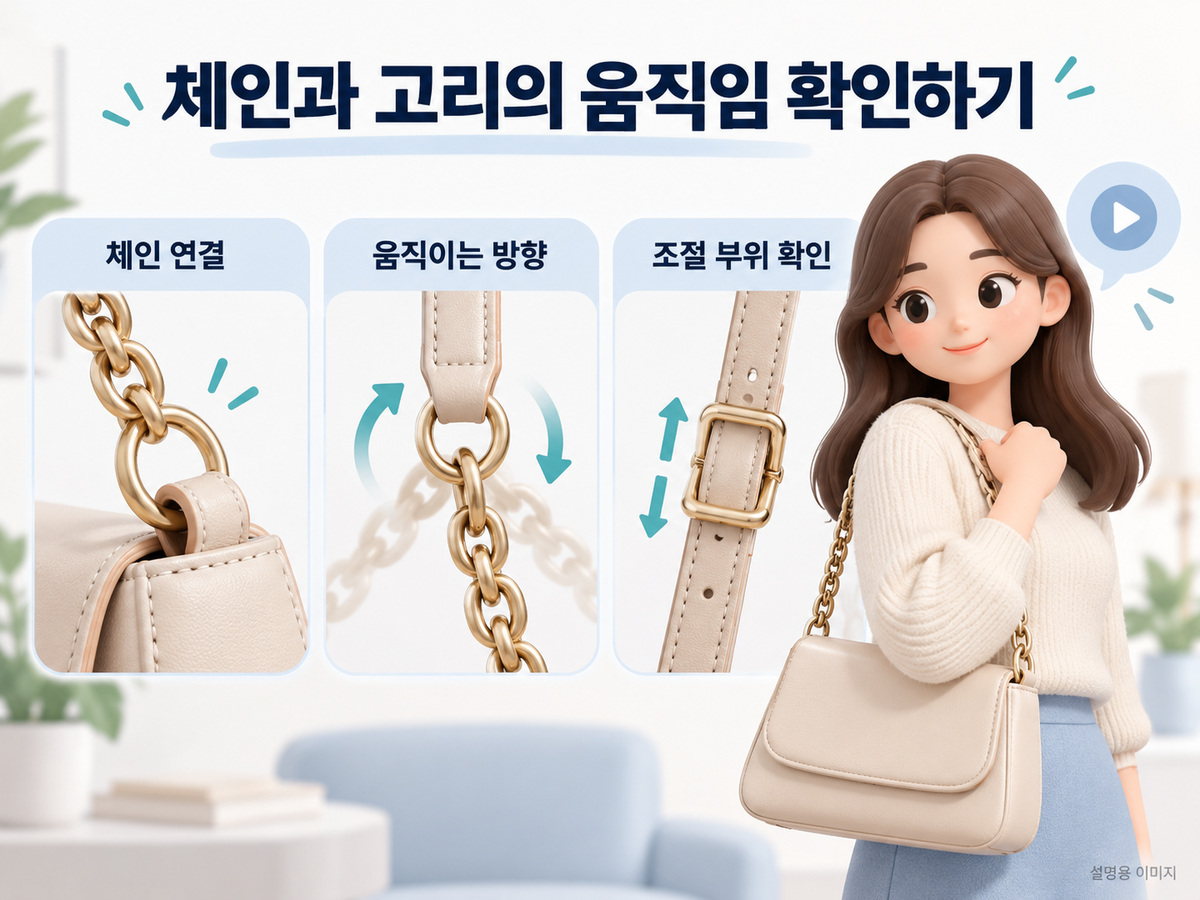 체인과 고리의 움직임 확인하기의 확인 기준을 설명하는 이미지