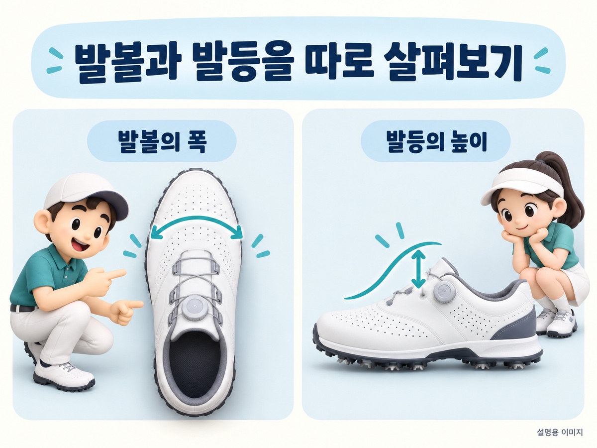 발볼과 발등을 따로 살펴보기 설명용 이미지