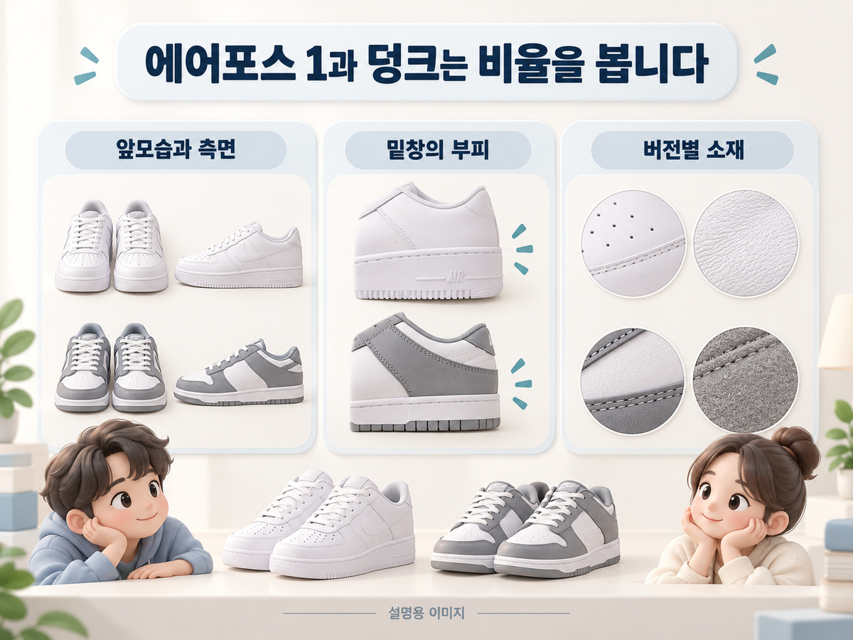 에어포스 1과 덩크는 비율을 봅니다의 핵심 내용을 보여주는 설명용 이미지
