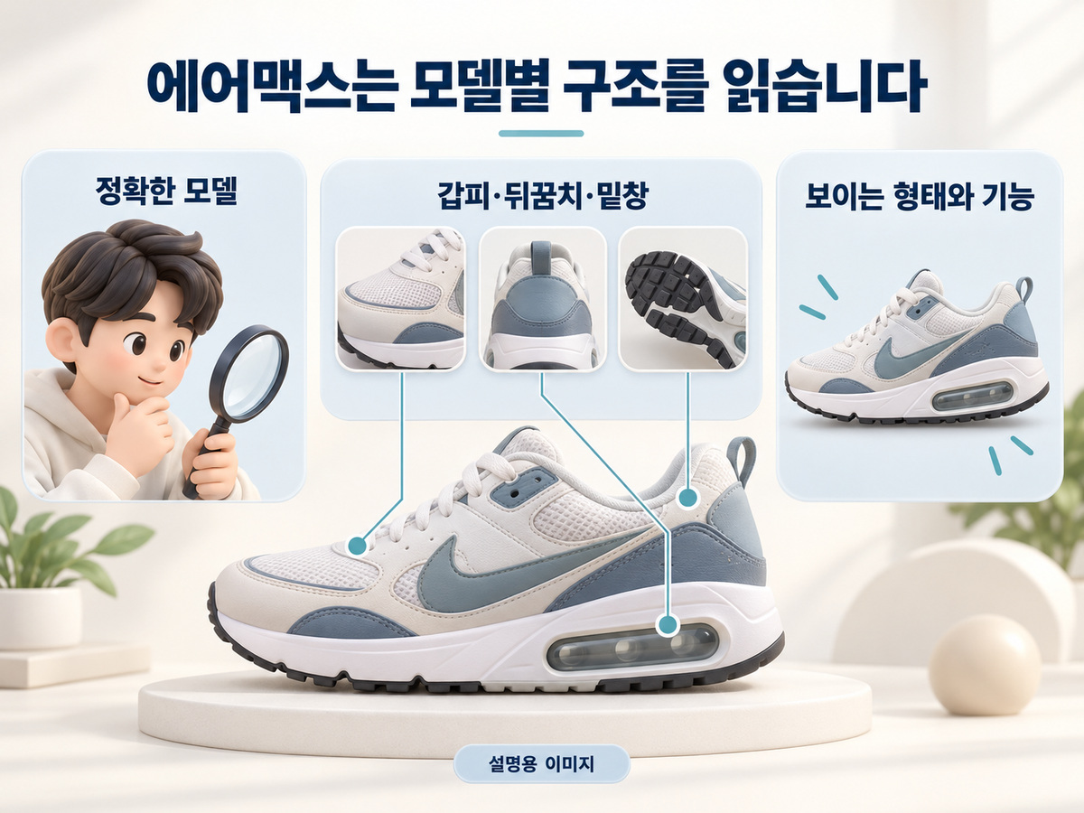 에어맥스는 모델별 구조를 읽습니다의 핵심 내용을 보여주는 설명용 이미지