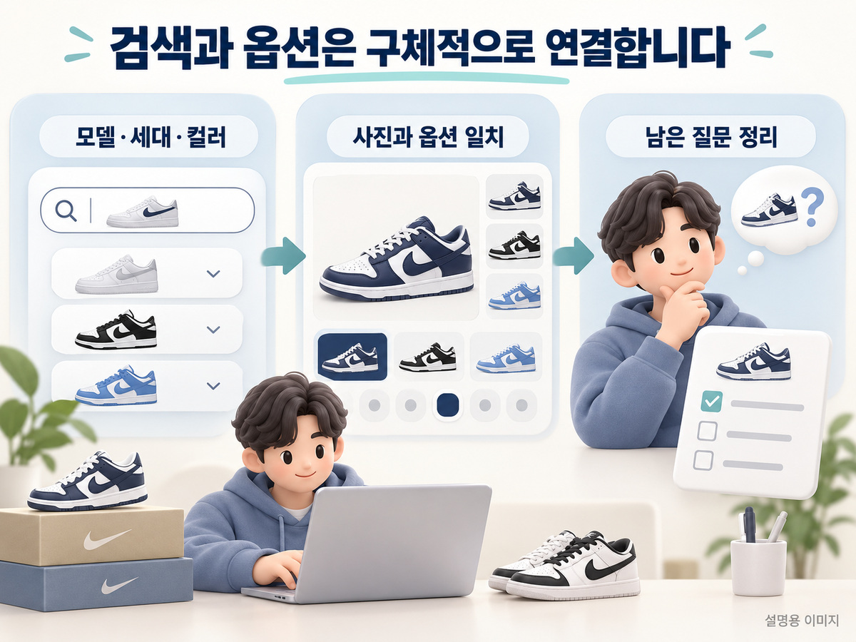 검색과 옵션은 구체적으로 연결합니다의 핵심 내용을 보여주는 설명용 이미지