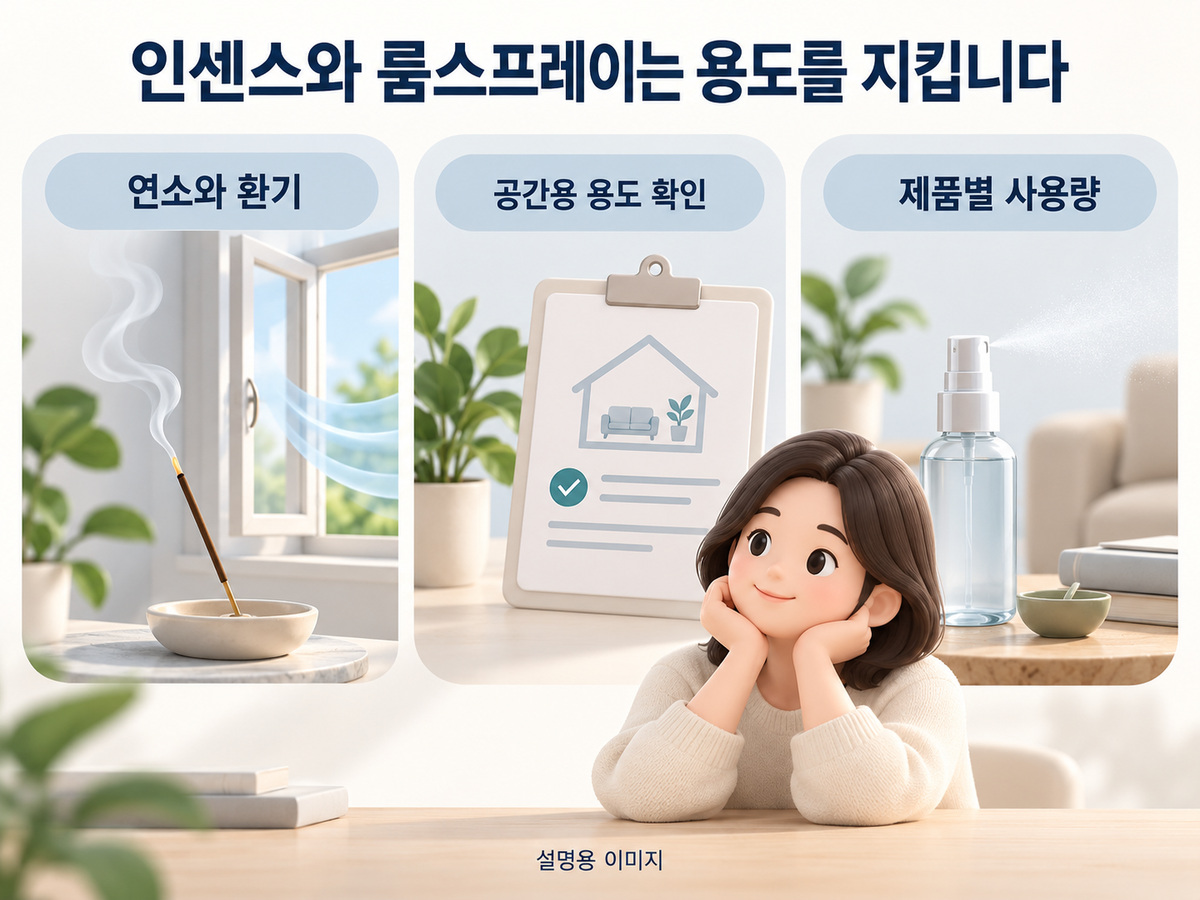 인센스와 룸스프레이는 용도를 지킵니다의 핵심 내용을 보여주는 설명용 이미지