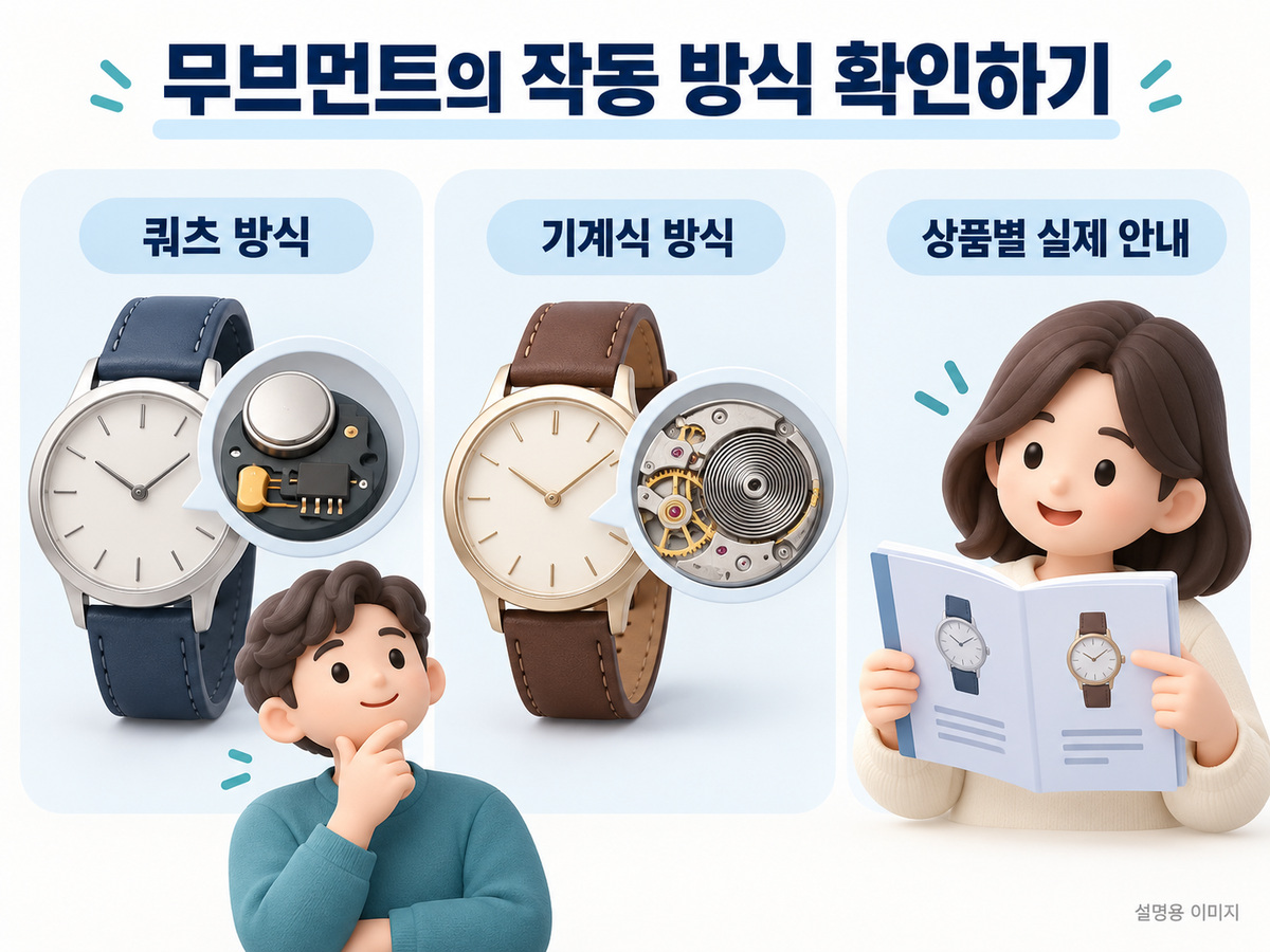 무브먼트의 작동 방식 확인하기의 확인 기준을 설명하는 이미지