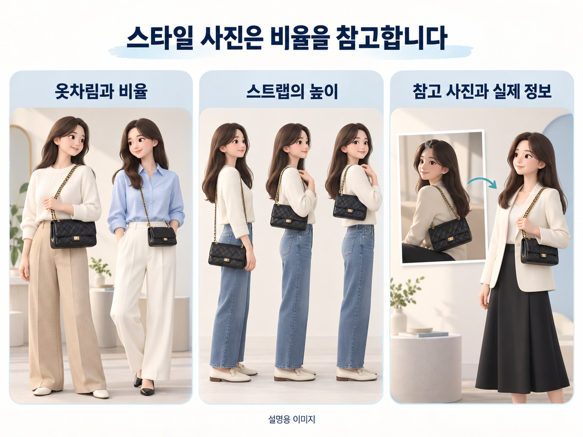 스타일 사진은 비율을 참고합니다의 핵심 내용을 보여주는 설명용 이미지