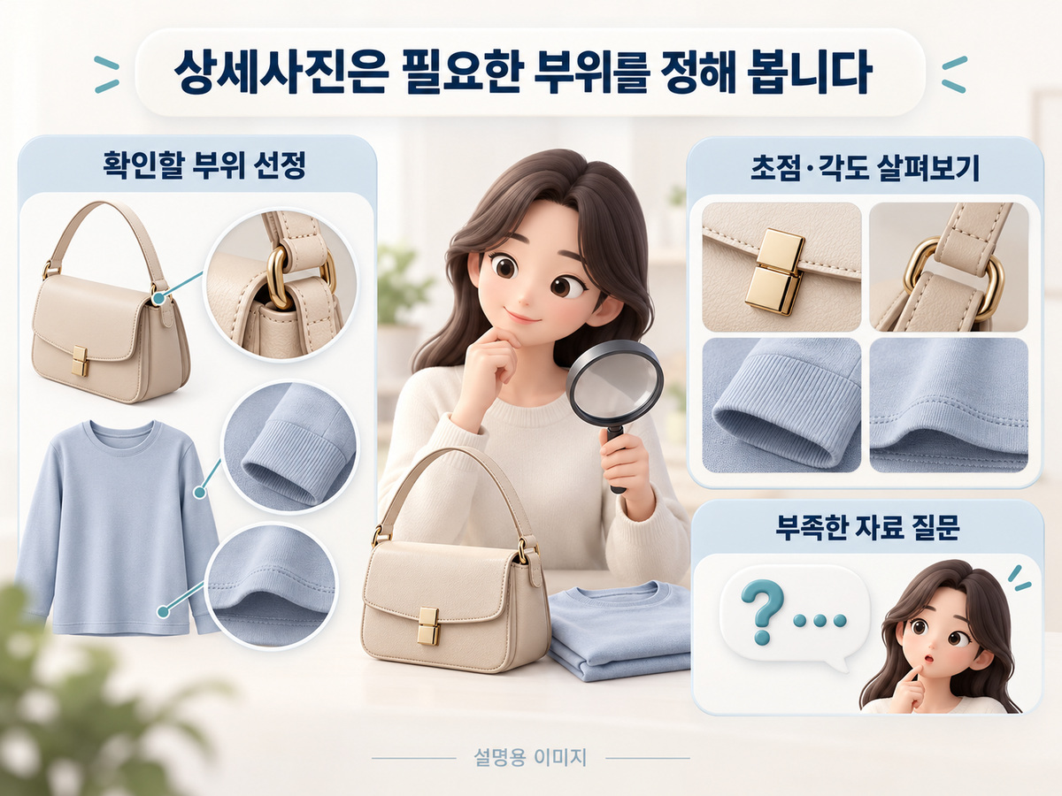 상세사진은 필요한 부위를 정해 봅니다의 핵심 내용을 보여주는 설명용 이미지