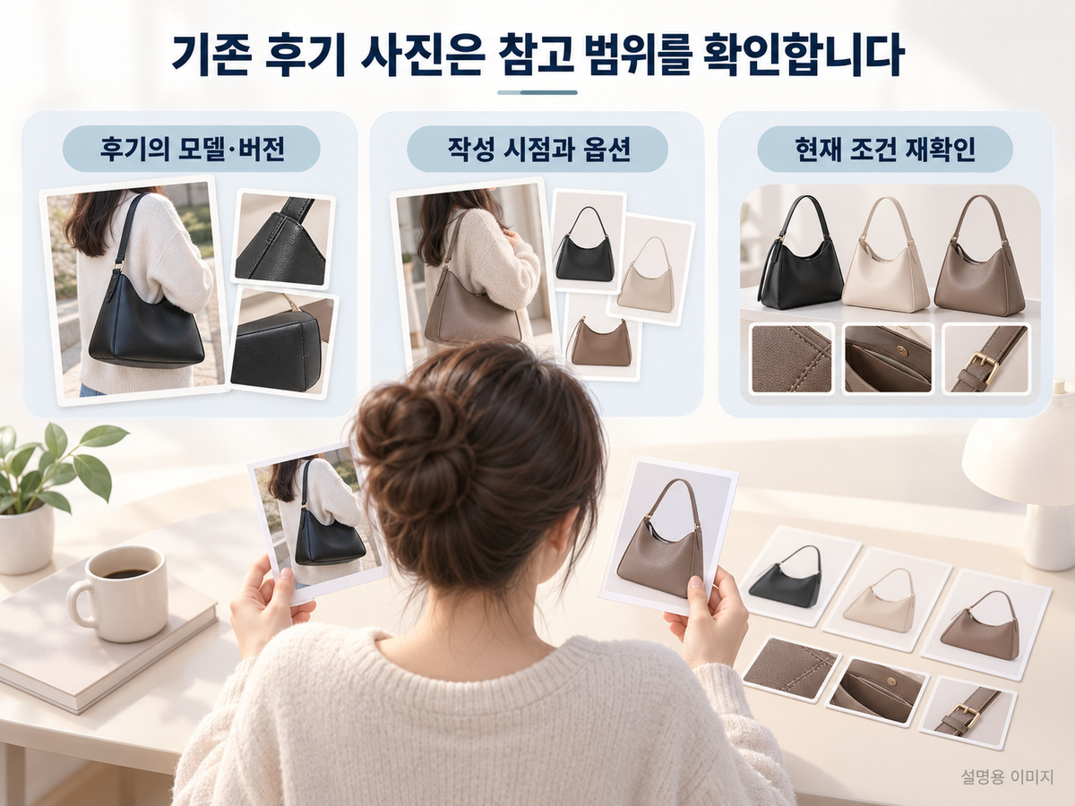 기존 후기 사진은 참고 범위를 확인합니다의 핵심 내용을 보여주는 설명용 이미지