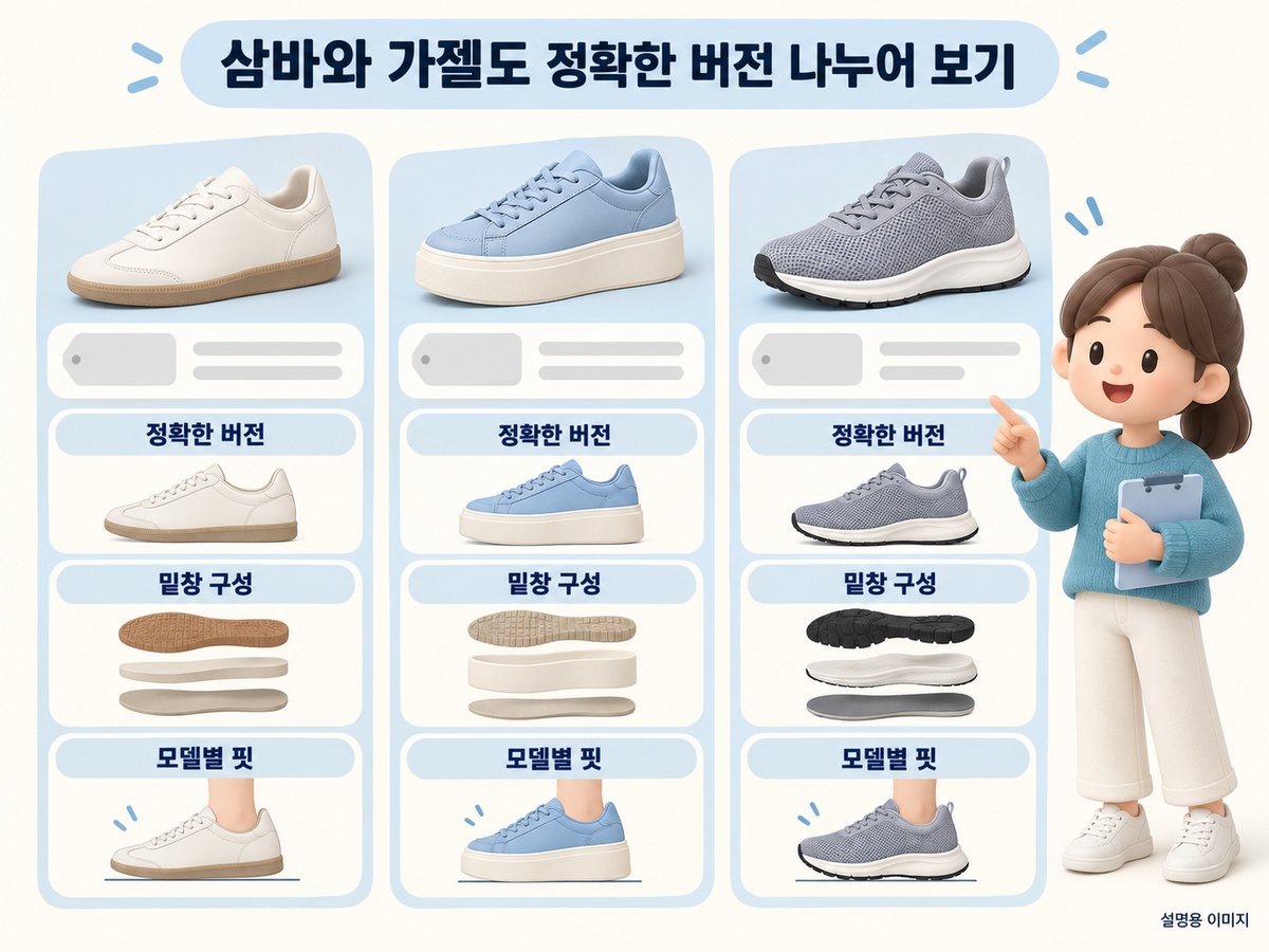 낮은 운동화 플랫폼 운동화 러닝화의 모델 버전을 구분한 설명