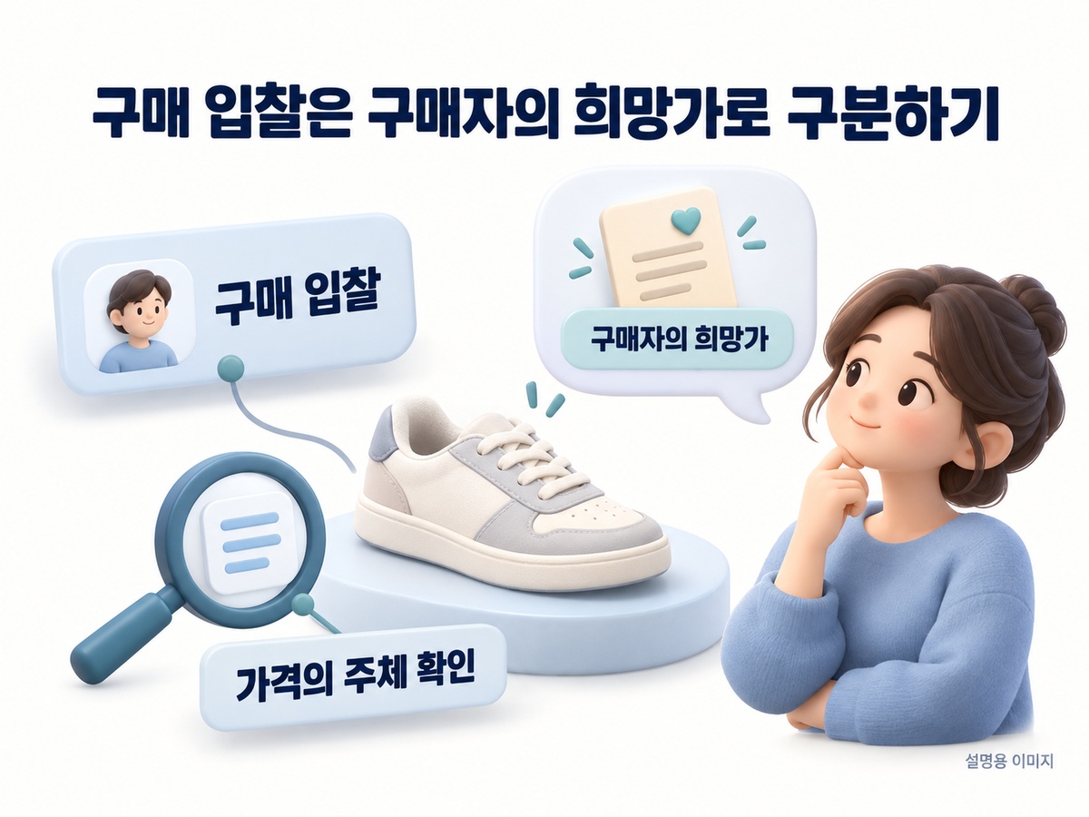 구매자가 제시한 구매 희망가의 의미를 구분하는 설명용 이미지