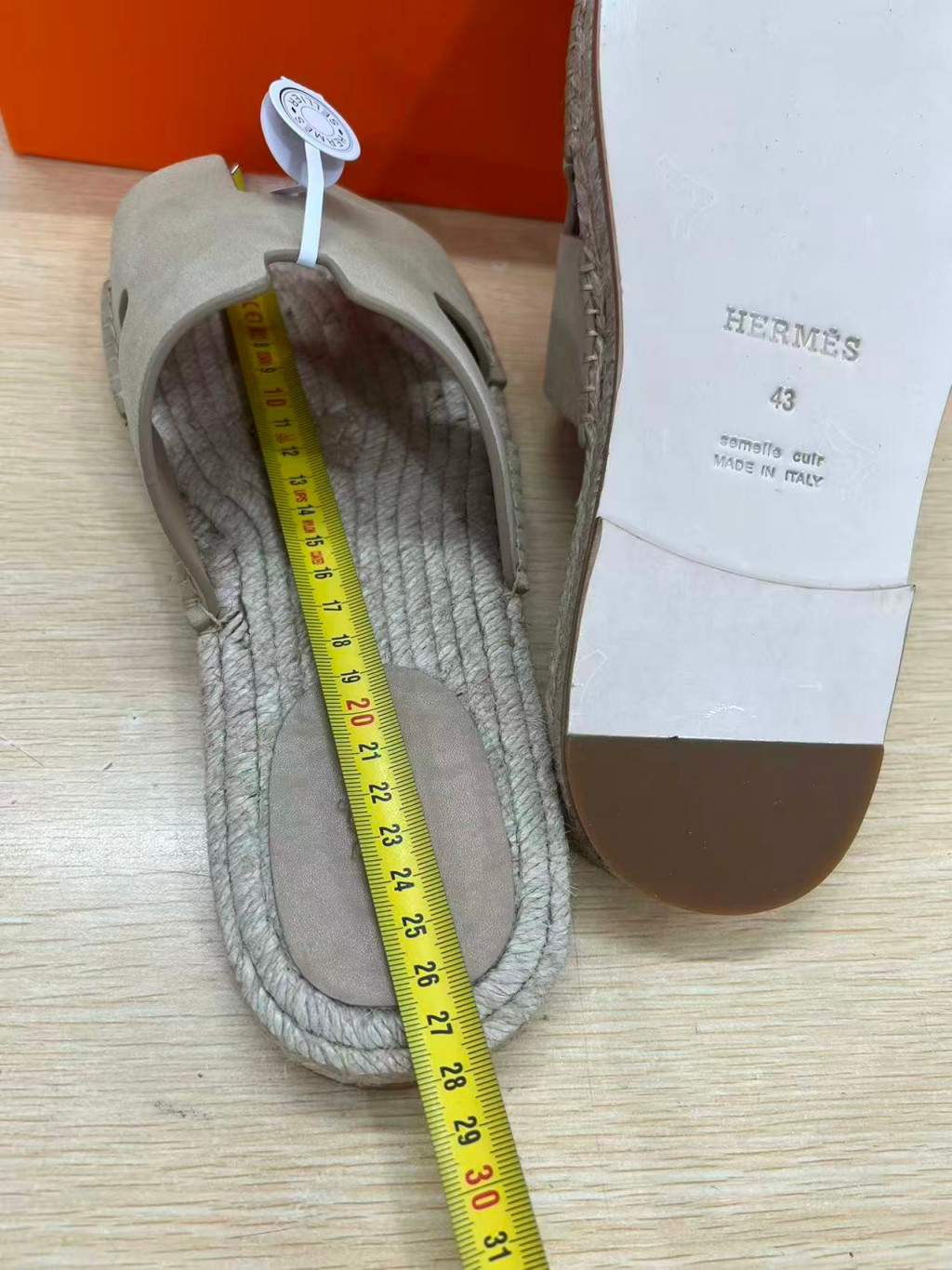 에르메스 H 로고 안티구아 마끈 위빙 슬리퍼 출고 전 검수사진 10