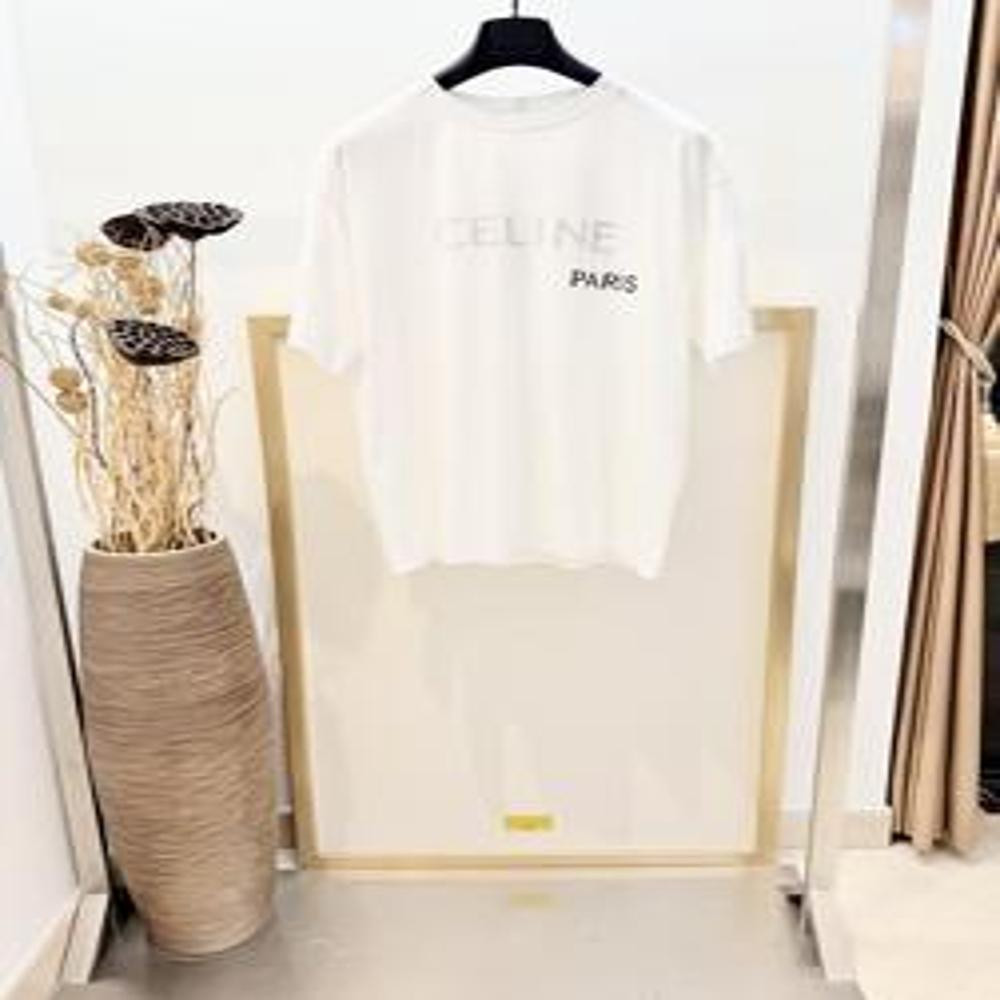 셀린느 2026 FW 더블 레이어 코튼 반팔 티셔츠