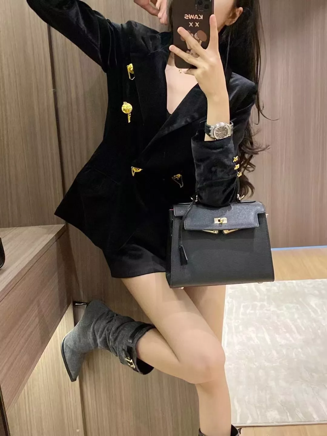 샤넬 벨벳 라이온 헤드 더블 버튼 재킷 상세 이미지 18