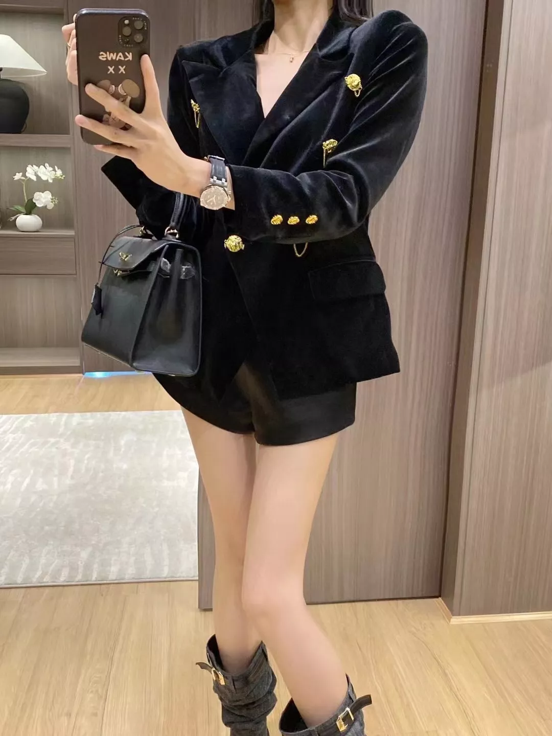 샤넬 벨벳 라이온 헤드 더블 버튼 재킷 상세 이미지 17