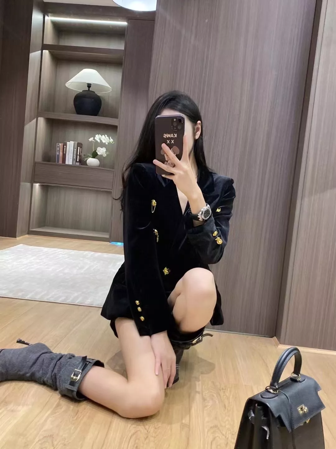 샤넬 벨벳 라이온 헤드 더블 버튼 재킷 상세 이미지 12