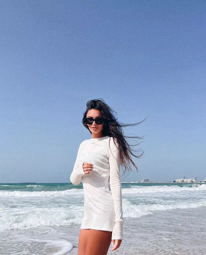 미우미우 로고 패치 시스루 롱 슬리브 이너 티셔츠 상세 이미지 9