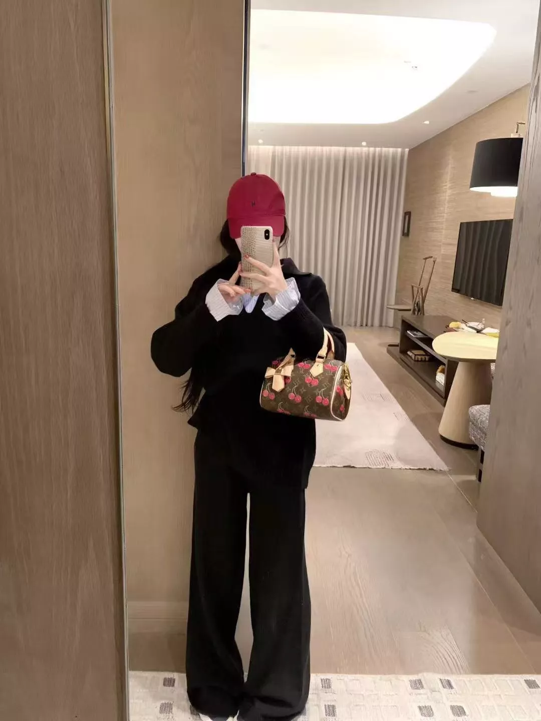 랄프로렌 폴로 자수 카라 니트 상의와 하이웨스트 와이드 니트 팬츠 세트 상세 이미지 21