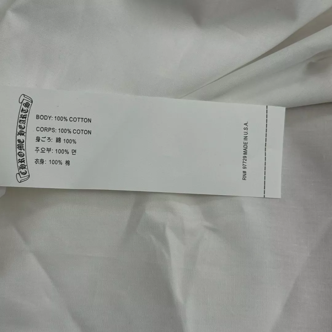 크롬하츠 십자가 메탈 로고 장식 오버사이즈 코튼 셔츠 상세 이미지 9