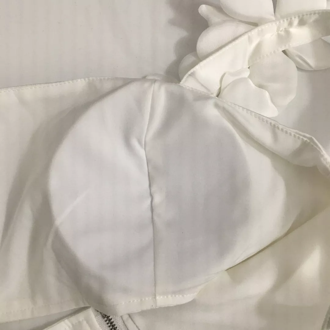 발렌티노 플라워 장식 뷔스티에 크롭탑과 A라인 스커트 세트 상세 이미지 4