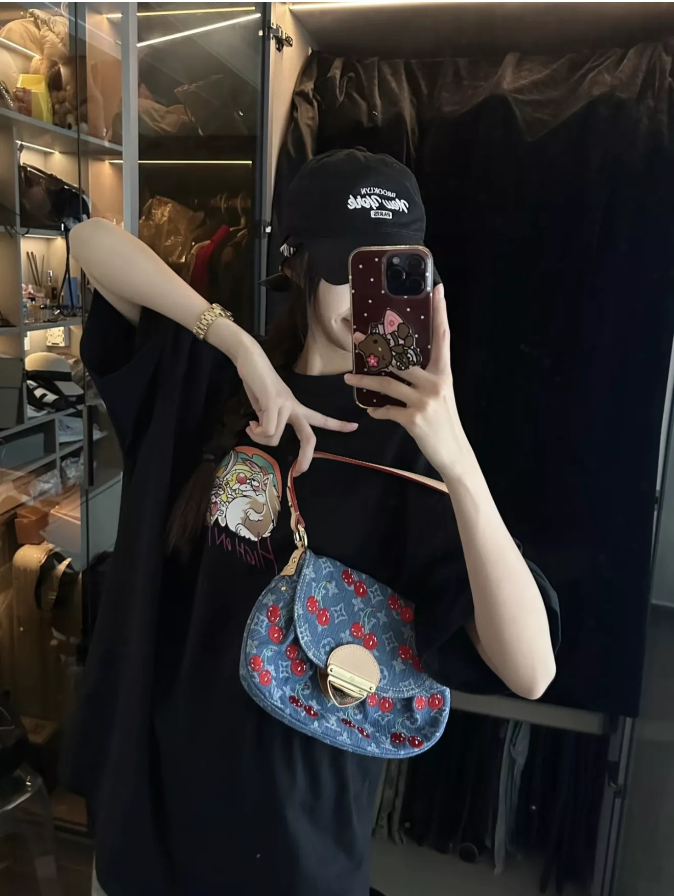 루이비통 데님 체리 플랩 미니백 상세 이미지 1