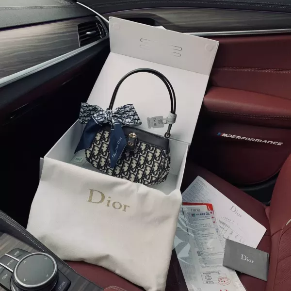 디올 오블리크 자카드 미니 숄더백
