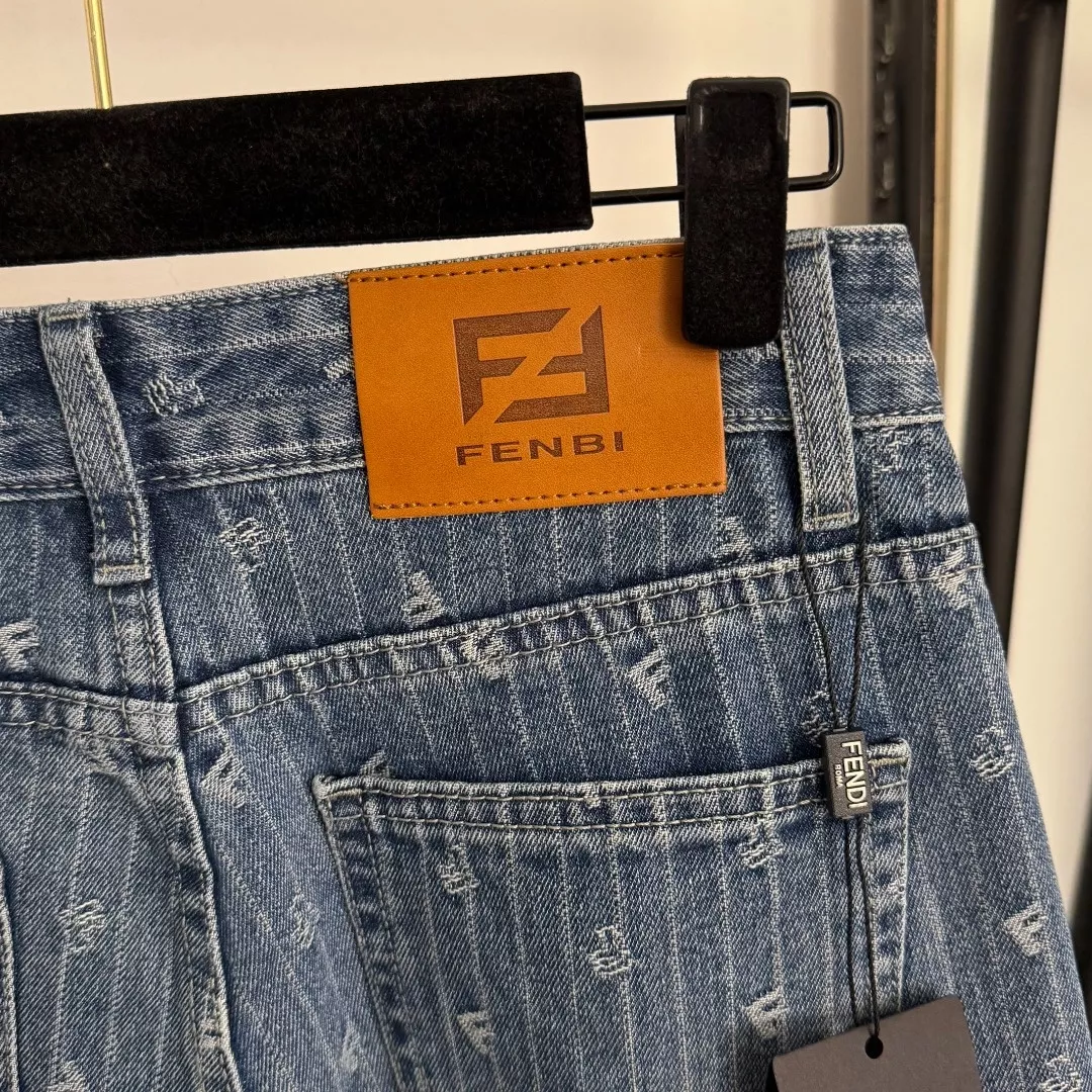 펜디 올오버 F 패턴 데님 롱 팬츠 상세 이미지 7