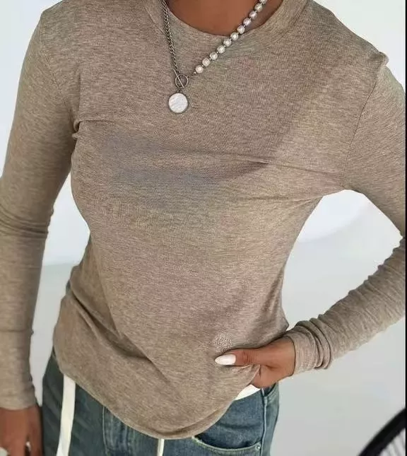 로로피아나 심플 로고 자수 긴소매 티셔츠 상세 이미지 16