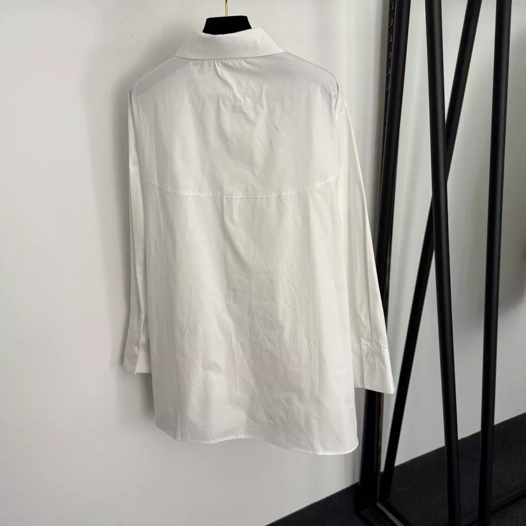 스키아파렐리 악마의 눈 메탈 브로치 포인트 언밸런스 롱카라 셔츠 상세 이미지 7