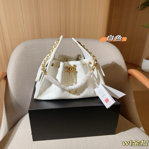 샤넬 25C 캐비어 드로스트링 버킷 숄더백