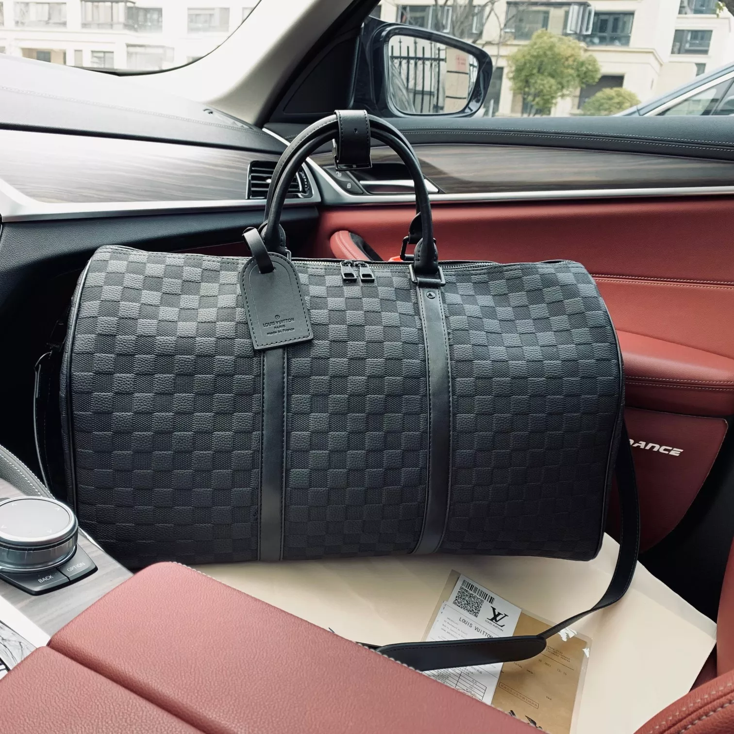 루이비통 블랙 다미에 패턴 대용량 여행 보스턴백 상세 이미지 3