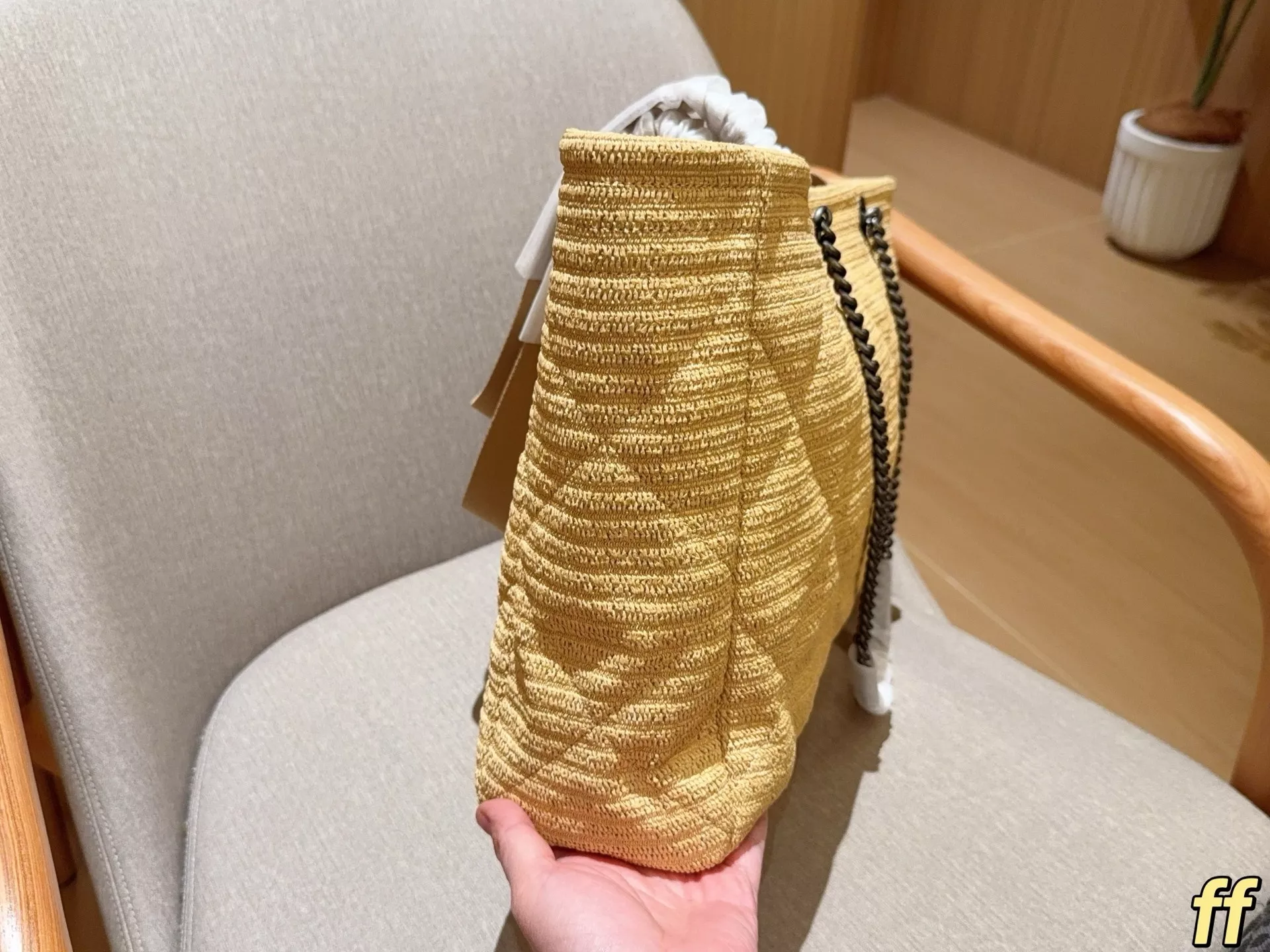 샤넬 라탄 스트로 체인 쇼퍼백 상세 이미지 5