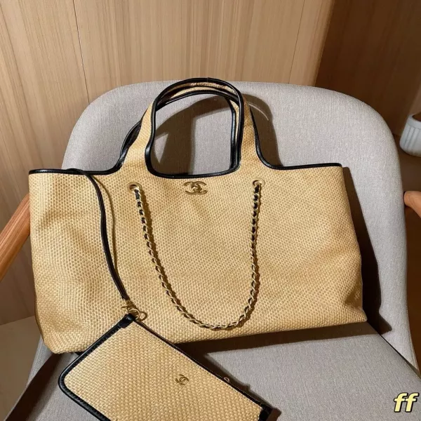 샤넬 신상 라탄 샌드 비치백 세트