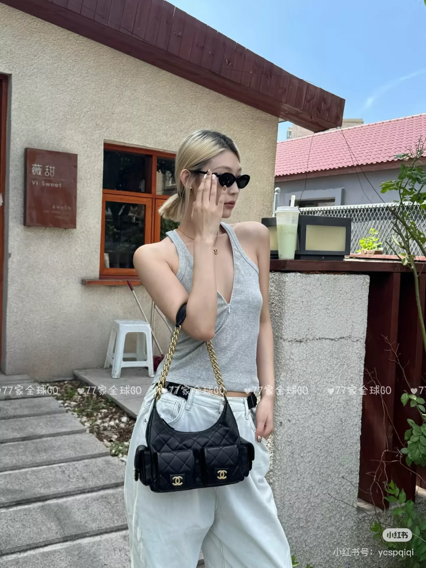 샤넬 25C 퀼팅 체인 스트랩 호보백 상세 이미지 25