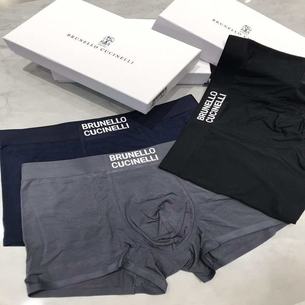 브루넬로쿠치넬리 로고 밴딩 모달 드로즈 3매 세트