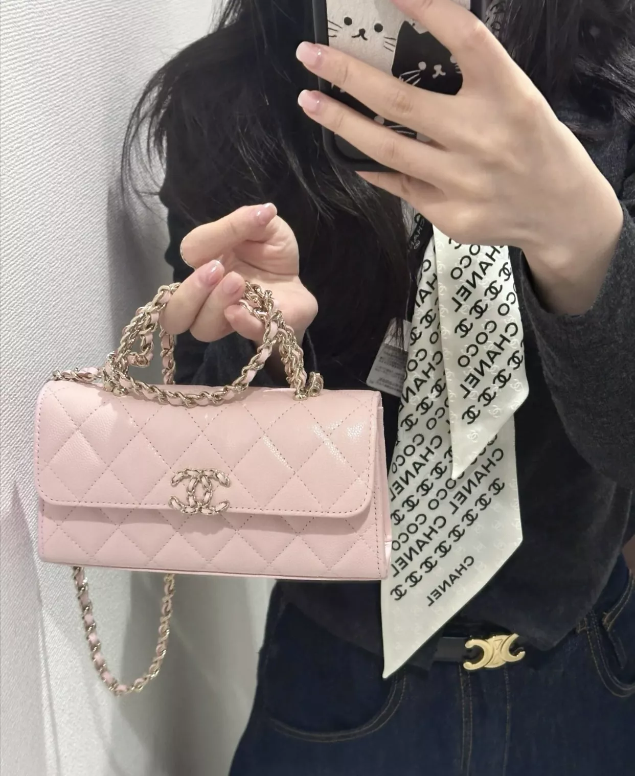 샤넬 25S 미니 켈리 가로형 감정판 체인 탑핸들백 상세 이미지 32