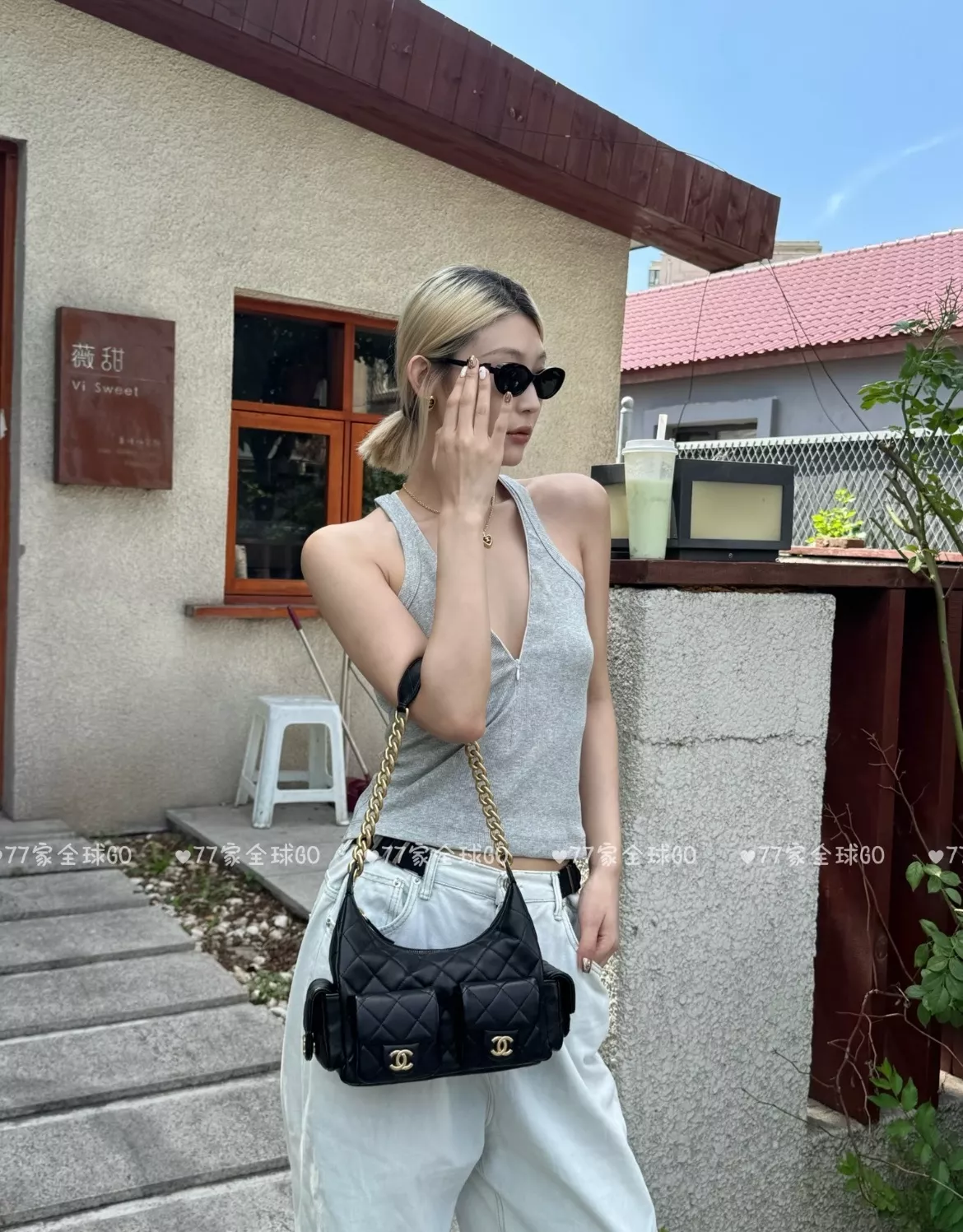 샤넬 25C 퀼팅 더블C 포켓 호보백 스몰 상세 이미지 32