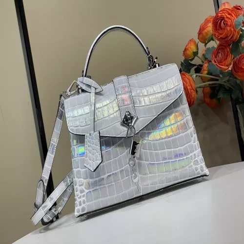 루이비통 로즈 데 벙 크로커 엠보스드 핸드백