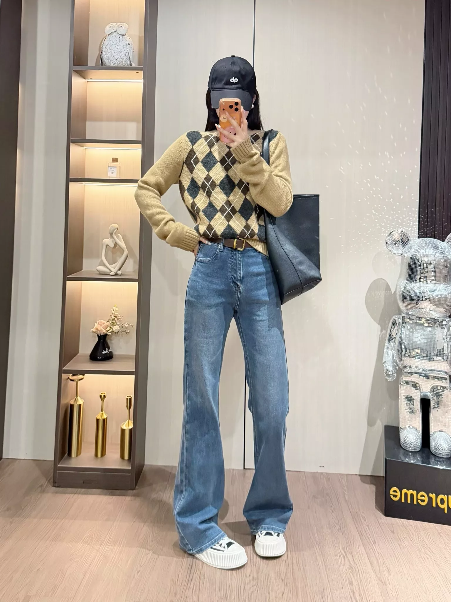 마오거핑 하이웨이스트 워싱 부츠컷 데님 팬츠 상세 이미지 29