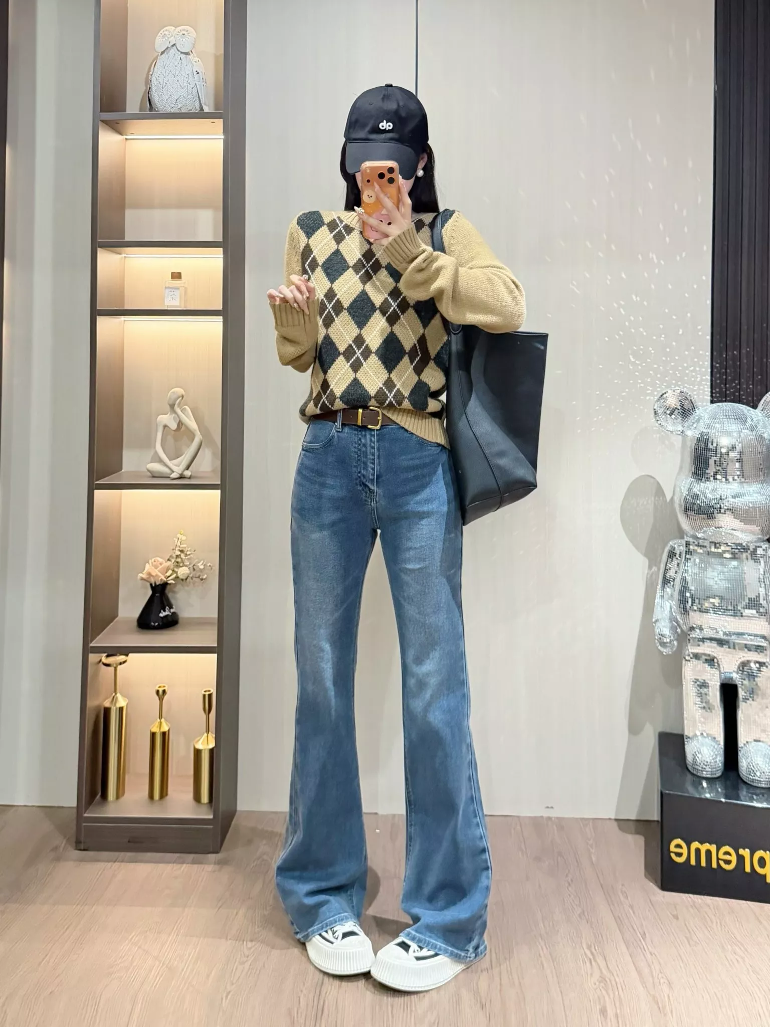 마오거핑 하이웨이스트 워싱 부츠컷 데님 팬츠 상세 이미지 28