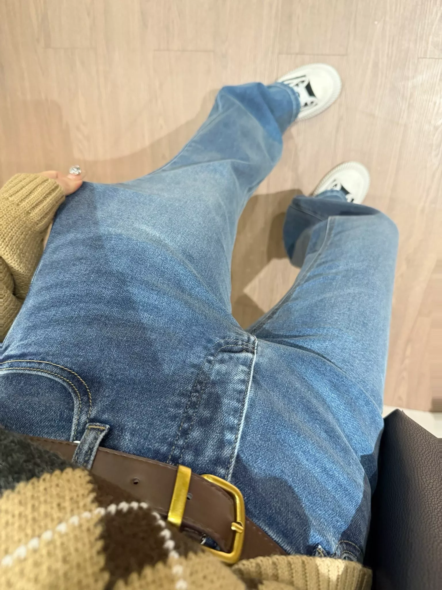마오거핑 하이웨이스트 워싱 부츠컷 데님 팬츠 상세 이미지 36