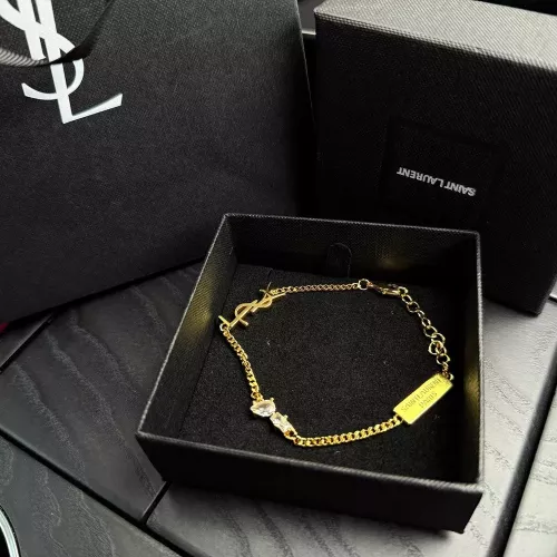 입생로랑 금색 YSL 로고 체인 브레이슬릿