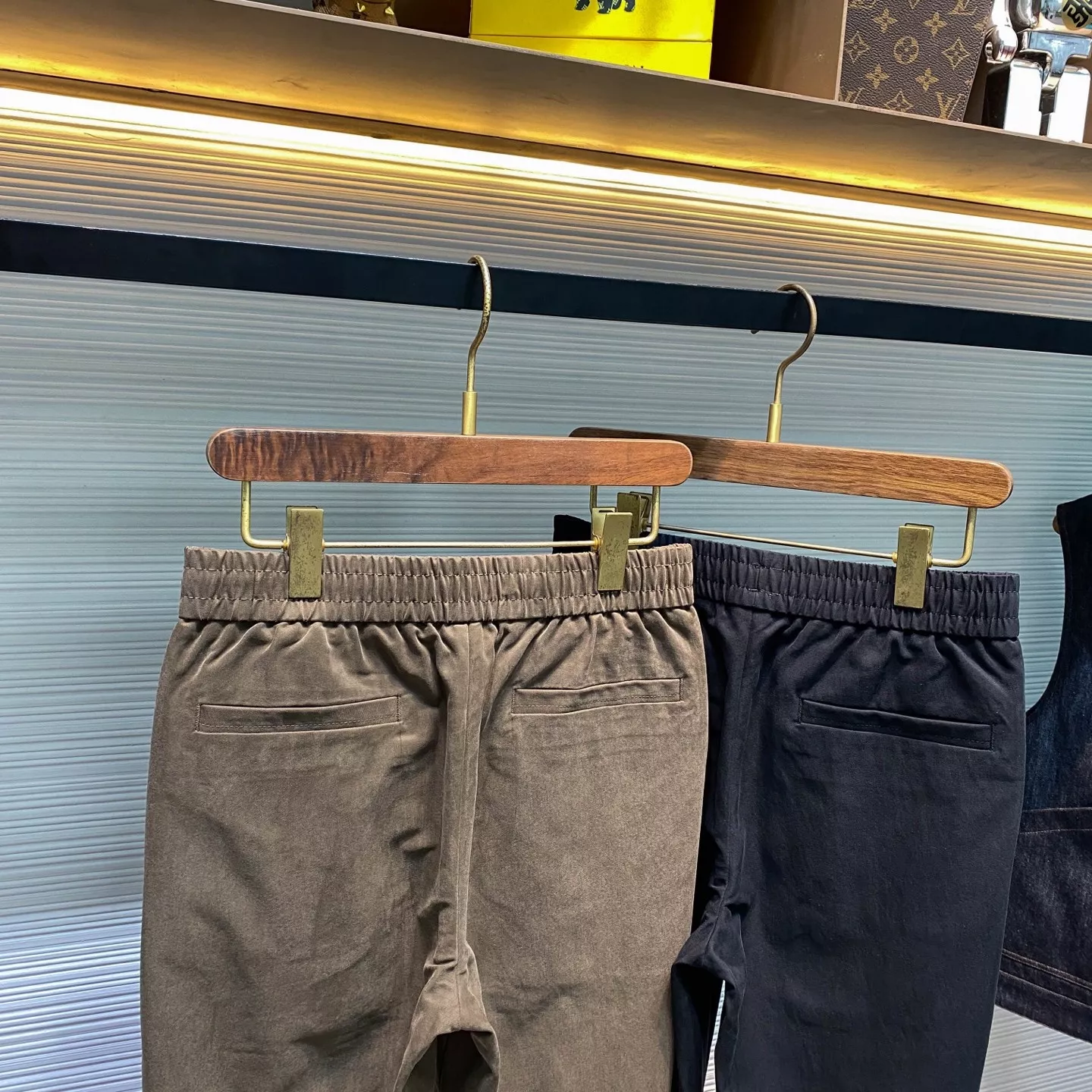 로로피아나 남성 비즈코스 폴리 혼방 스트링 밴딩 팬츠 상세 이미지 8