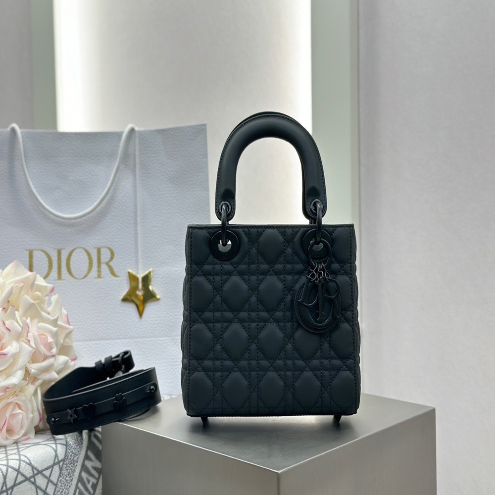 디올 레이디 디올 까나쥬 스티치 스몰 토트백
