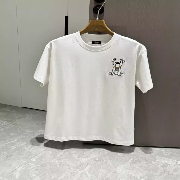 펜디 스몰 도그 자수 반팔 티셔츠