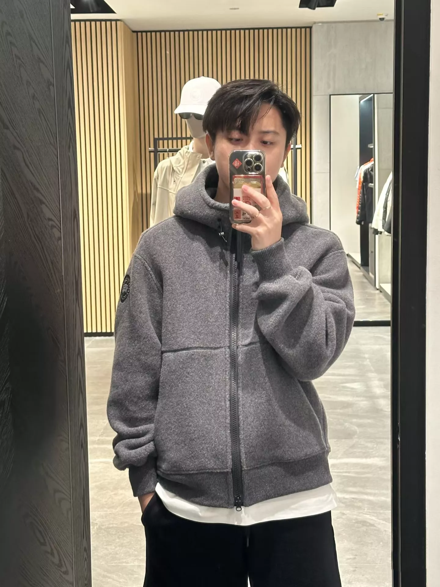캐나다구스 울 혼방 플리스 집업 후드 재킷 상세 이미지 21
